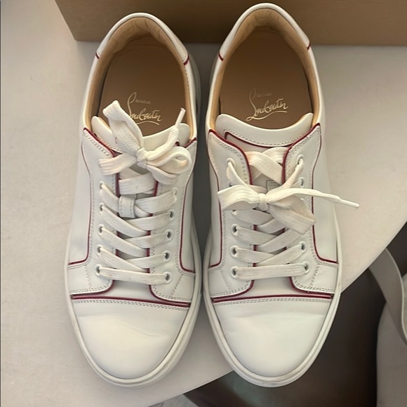 Christian Louboutin White and Red Athletic Shoes - Picture 4 of 9